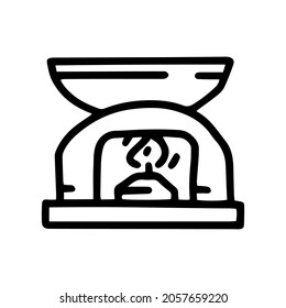 oil burner line vector doodle simple icon