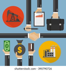 Oil business modern concept design flat ,vector illustration