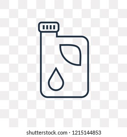 Oil Can with Big Drop vector outline icon isolated on transparent background, high quality linear Oil Can with Big Drop transparency concept can be used web and mobile