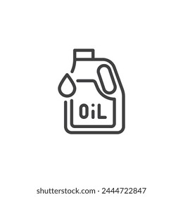 Oil can and oil droplet line icon. linear style sign for mobile concept and web design. Oil Change service outline vector icon. Symbol, logo illustration. Vector graphics