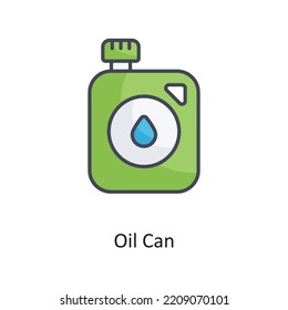 El aceite puede rellenar la ilustración de diseño de icono de contornoVector en fondo blanco. Archivo EPS 10