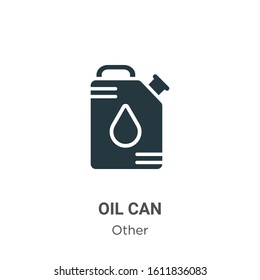 Oil can glyph icon vector on white background. Flat vector oil can icon symbol sign from modern other collection for mobile concept and web apps design.