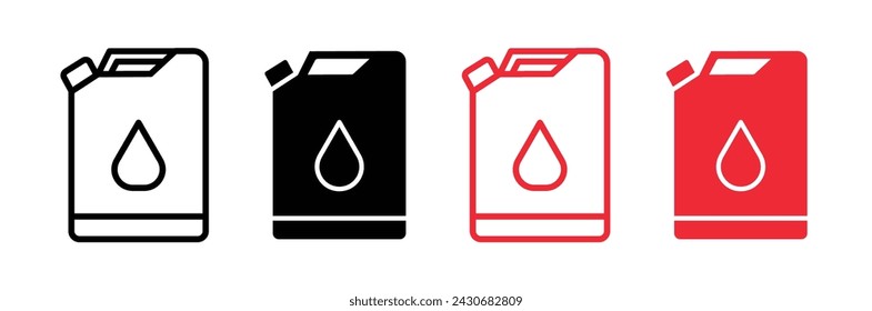 Icono de lata de aceite en estilo relleno y perfilado sobre fondo blanco