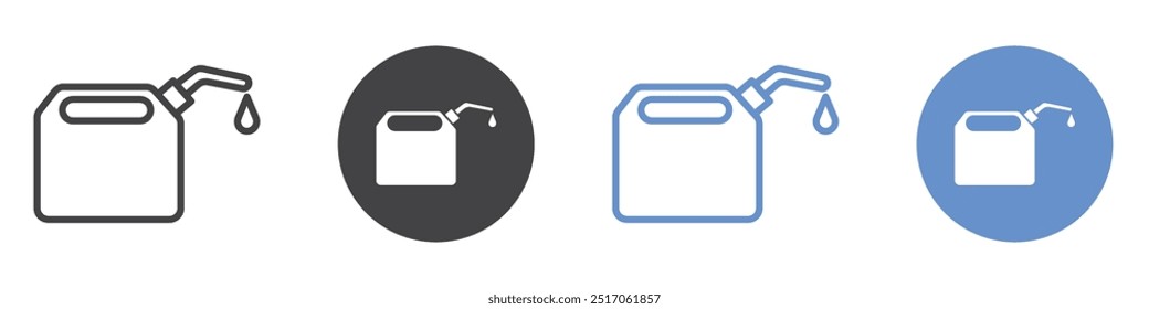 Conjunto de símbolos de linha plana ícone da lata de óleo.