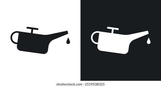 Oil can icon icons in black and white filled style