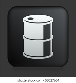 Oil Can Icon on Square Black Internet Button Original Illustration