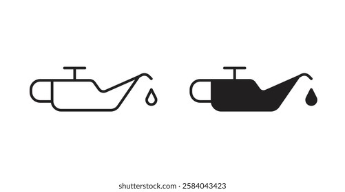 Oil can icon set in thin line. vector illustrations for web