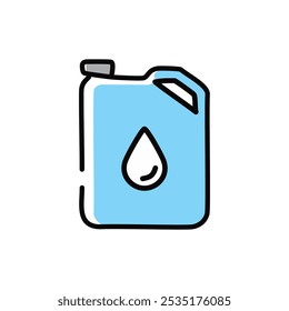 Oil can icon. Simple line gasoline bottle vector illustration.