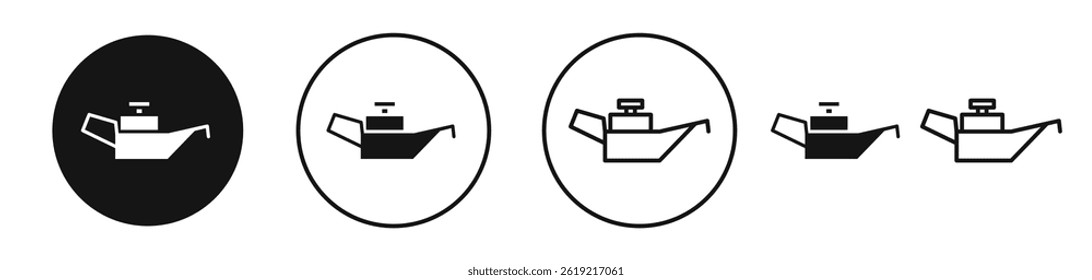 Oil can icons set in solid black and stroke line style