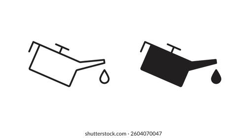 Oil can icons. thin line vector icons