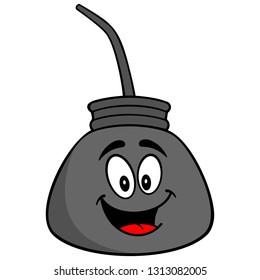 Oil Can Mascot - A vector cartoon illustration of a retro oil can mascot.
