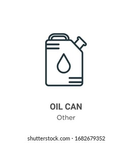 Oil can outline vector icon. Thin line black oil can icon, flat vector simple element illustration from editable other concept isolated stroke on white background