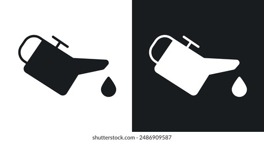Icono de Vector de lata de aceite en color blanco y negro sólido