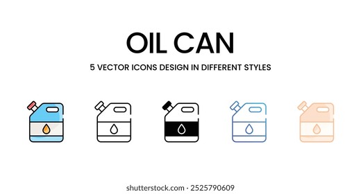 Oil Can vector icons set stock illustration