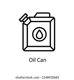 Oil Can vector outline icon for web isolated on white background EPS 10 file