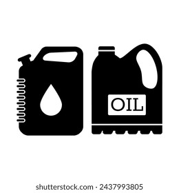 Oil canister flat vector icon set on white background