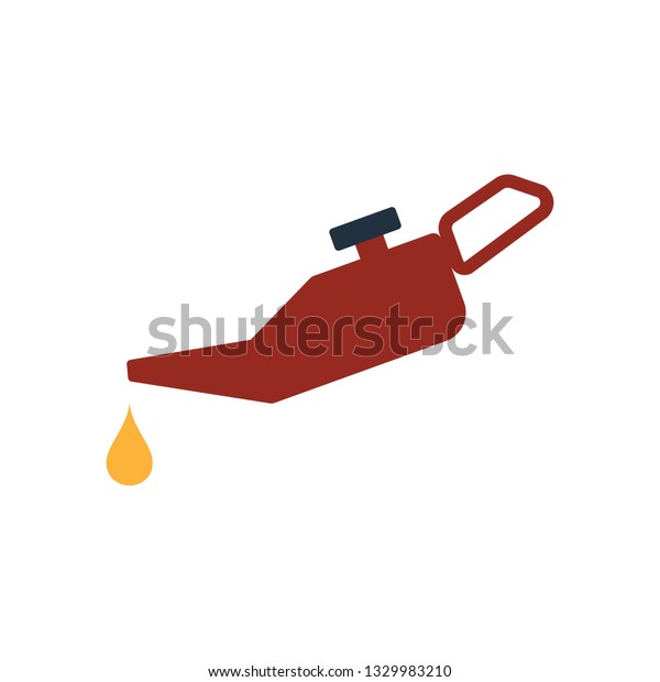 Oil canister icon. Flat color design.\
Vector illustration.