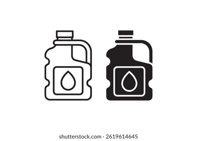Oil Canister Icon in Outline and Solid Style Vector