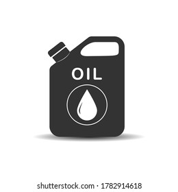 Oil canister. Simple vector icon for thematic design. Isolated on white background.