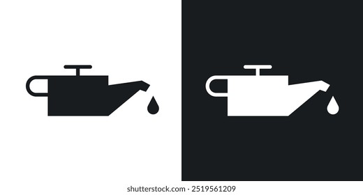 Conjunto de iconos de Vector de canline de aceite en estilo sólido y de contorno.