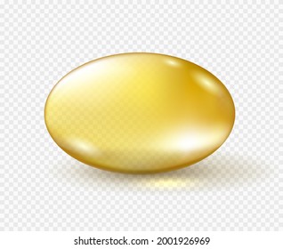 Oil capsule on transparent background