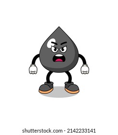 oil cartoon illustration with angry expression , character design