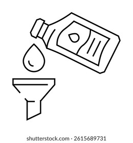 oil change car mechanic line icon vector. oil change car mechanic sign. isolated contour symbol black illustration