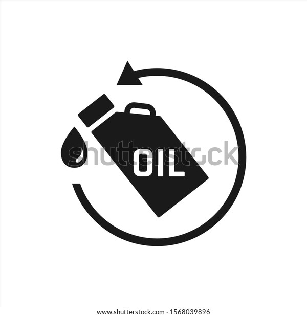 oil\
change icon logo vector. silhouette of oil canister bottle gear and\
circle arrow .symbol for automotive machine\
engine.