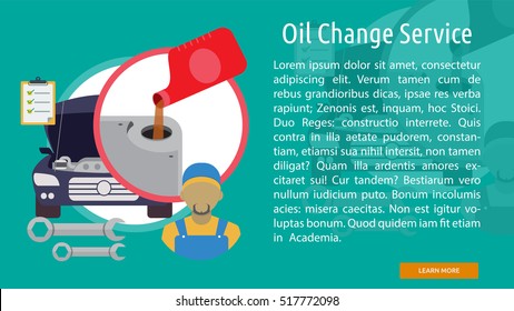 Oil Change Service Conceptual Banner