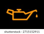 Oil Check in car engine. Oil check in motor. Warning light indicator. Logo for dashboard. Vector illustration.