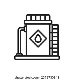 Oil Cistern Outline Icon Vector Illustration
