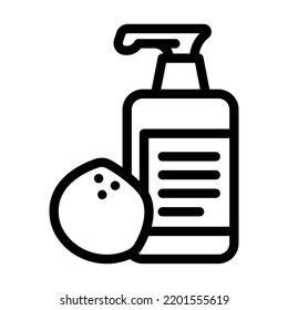 oil coconut tropical line icon vector. oil coconut tropical sign. isolated contour symbol black illustration
