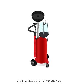 Oil collection unit on a white background,car service isometric image