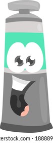Oil color in a tube ,illustration,vector on white background
