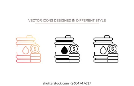 Oil Commodity icon design with white background stock illustration