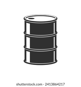 Ölcontainer oder Fass-Ikone im einfachen Stil. Mineralölsymbol.