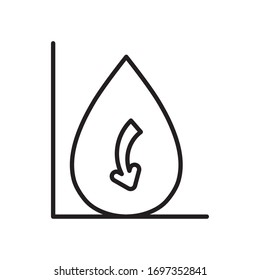 Ölunfall-Konzept, Grafikkarte mit Öltropfen-Symbol, Linienstil, Vektorillustration-Illustration