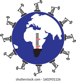 Oil crisis, digital illustration, vector graphics