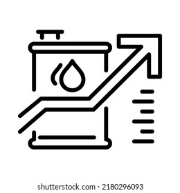 Oil crisis icon. Simple design. Outline vector. Isolated on white background.