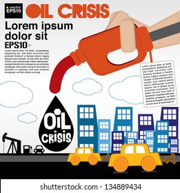 Oil crisis illustration concept vector.EPS10