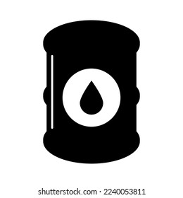 Oil, crude oil and other liquid fuel drum silhouette icon. Vector.