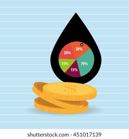 oil and currency isolated icon design, vector illustration  graphic 