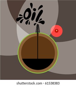 Oil derrick and the empty earth. Oil.