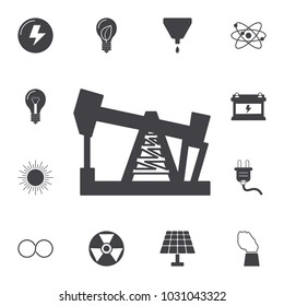 Oil derrick icon. Set of energy icons. Signs and symbols collection icons for websites, web design, mobile app on white background on white background