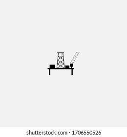 oil derrick icon.oil derrick vector on gray background