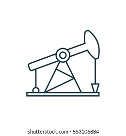 Oil Derrick Isolated Line Icon On White Background