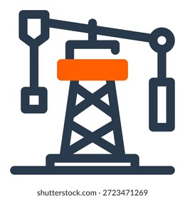 Oil Derrick from Kuwait Vector Icon