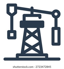 Oil Derrick from Kuwait Vector Icon