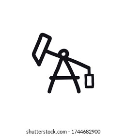 Oil Derrick Logo Icon Sign For Oil Producing Company Rig For Exploration And Drilling Wells For Oil Production Doodle Cartoon Design Style Exchange Rate For News Fashion Print Clothes Apparel Card