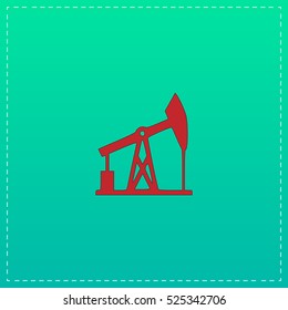 Oil Derrick. Red Vector Icon With Black Stroke